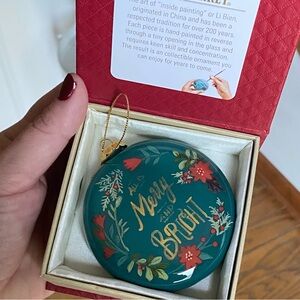 World Market MERRY & BRIGHT 2022 glass hand painted ornament